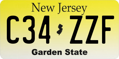 NJ license plate C34ZZF