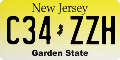 NJ license plate C34ZZH