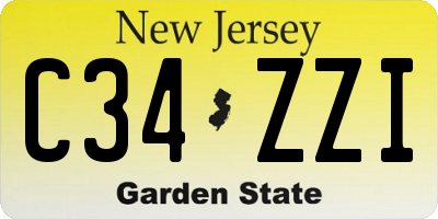 NJ license plate C34ZZI