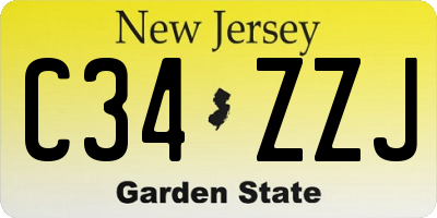 NJ license plate C34ZZJ