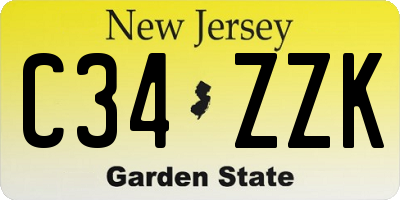 NJ license plate C34ZZK