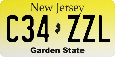 NJ license plate C34ZZL