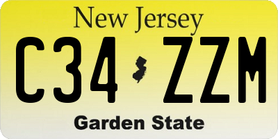 NJ license plate C34ZZM