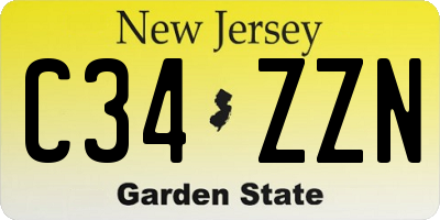 NJ license plate C34ZZN