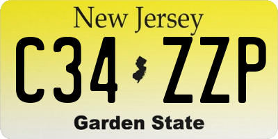 NJ license plate C34ZZP