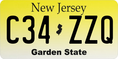NJ license plate C34ZZQ