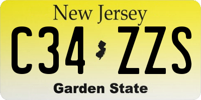NJ license plate C34ZZS