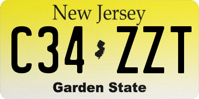 NJ license plate C34ZZT