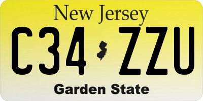 NJ license plate C34ZZU