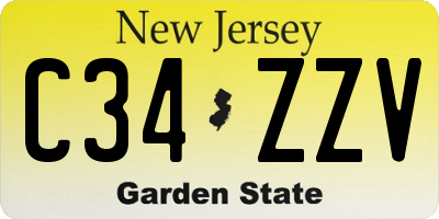 NJ license plate C34ZZV