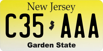 NJ license plate C35AAA