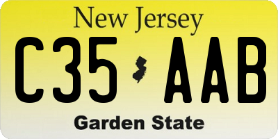 NJ license plate C35AAB