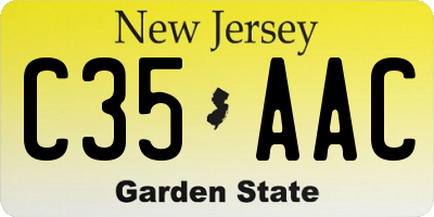 NJ license plate C35AAC