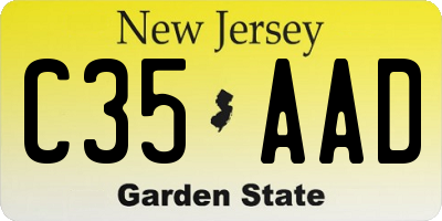 NJ license plate C35AAD