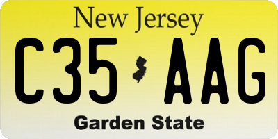 NJ license plate C35AAG