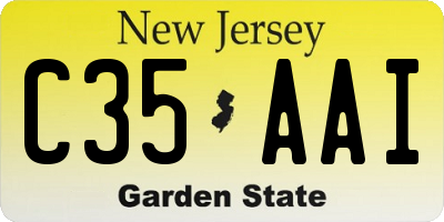 NJ license plate C35AAI