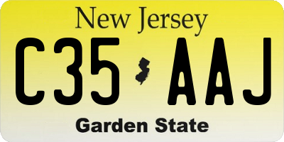 NJ license plate C35AAJ