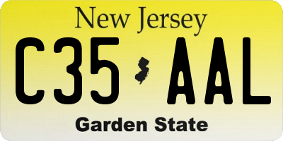 NJ license plate C35AAL