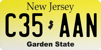 NJ license plate C35AAN
