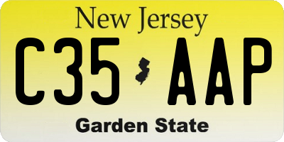 NJ license plate C35AAP