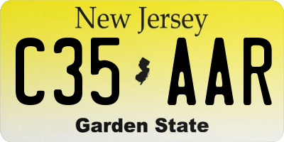 NJ license plate C35AAR