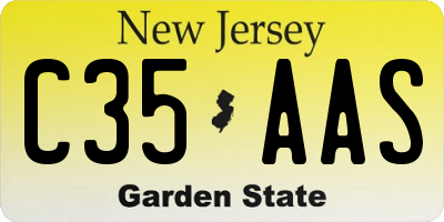 NJ license plate C35AAS