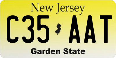 NJ license plate C35AAT