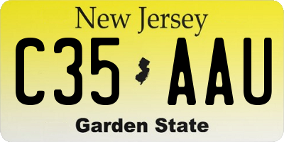 NJ license plate C35AAU