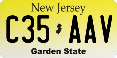 NJ license plate C35AAV