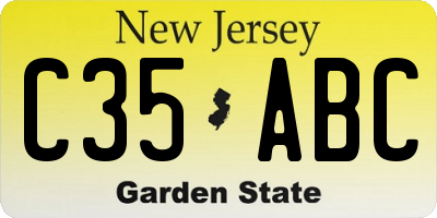 NJ license plate C35ABC