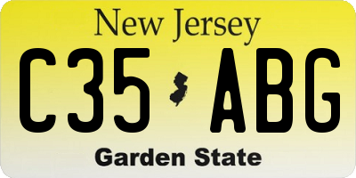 NJ license plate C35ABG
