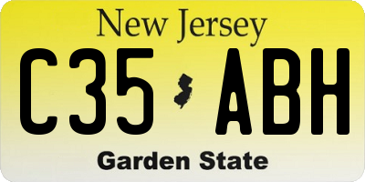 NJ license plate C35ABH