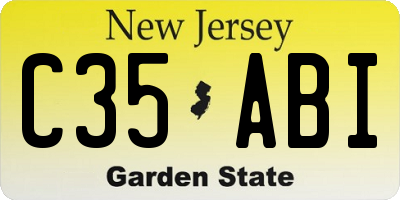 NJ license plate C35ABI