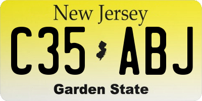 NJ license plate C35ABJ