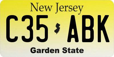 NJ license plate C35ABK