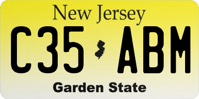 NJ license plate C35ABM