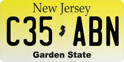 NJ license plate C35ABN