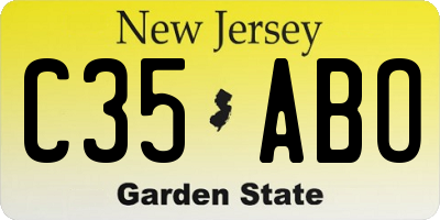 NJ license plate C35ABO