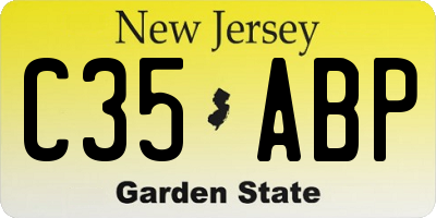NJ license plate C35ABP