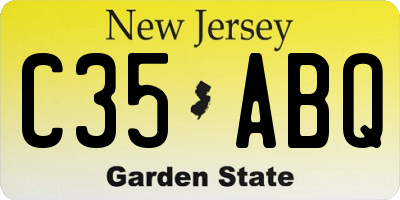 NJ license plate C35ABQ