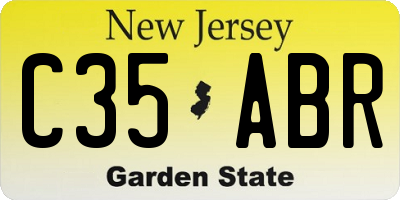 NJ license plate C35ABR