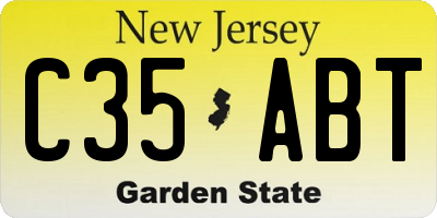 NJ license plate C35ABT