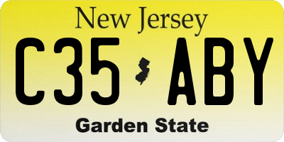 NJ license plate C35ABY