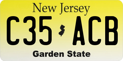 NJ license plate C35ACB