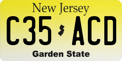 NJ license plate C35ACD