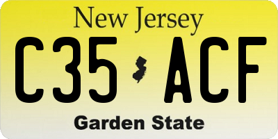 NJ license plate C35ACF