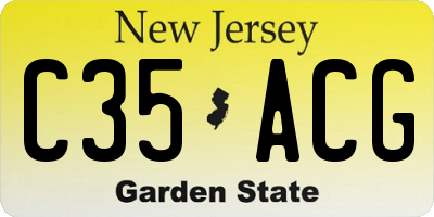 NJ license plate C35ACG