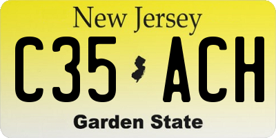 NJ license plate C35ACH