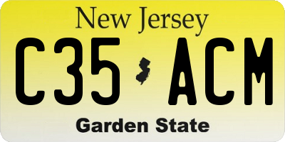 NJ license plate C35ACM