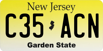 NJ license plate C35ACN